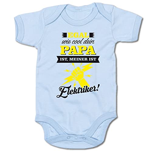 G-graphics Baby Body Egal, wie cool dein Papa ist, meiner ist Elektriker! 250.0897 (3-6 Monate, blau) von G-graphics