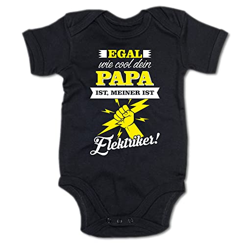 G-graphics Baby Body Egal, wie cool dein Papa ist, meiner ist Elektriker! 250.0897 (6-12 Monate, schwarz) von G-graphics