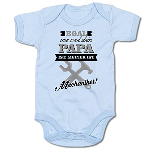 G-graphics Baby Body Egal, wie cool dein Papa ist, meiner ist Mechaniker! 250.0901 (0-3 Monate, blau) von G-graphics