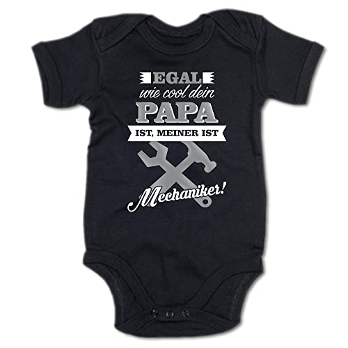 G-graphics Baby Body Egal, wie cool dein Papa ist, meiner ist Mechaniker! 250.0901 (0-3 Monate, schwarz) von G-graphics