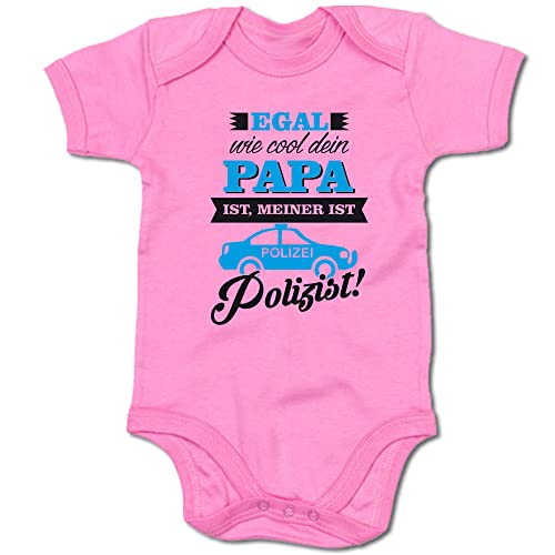 G-graphics Baby Body Egal, wie cool dein Papa ist, meiner ist Polizist! 250.0879 (3-6 Monate, pink) von G-graphics