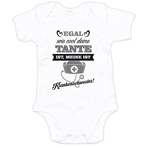 G-graphics Baby Body Egal, wie cool deine Tante ist, meine ist Krankenschwester! 250.0904 (3-6 Monate, weiß) von G-graphics