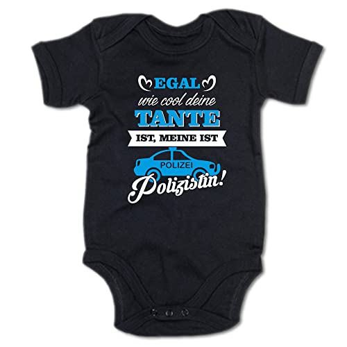 G-graphics Baby Body Egal, wie cool deine Tante ist, meine ist Polizistin! 250.0913 (12-18 Monate, schwarz) von G-graphics