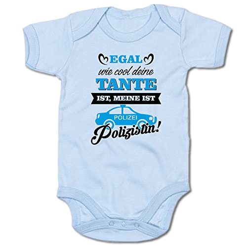 G-graphics Baby Body Egal, wie cool deine Tante ist, meine ist Polizistin! 250.0913 (3-6 Monate, blau) von G-graphics