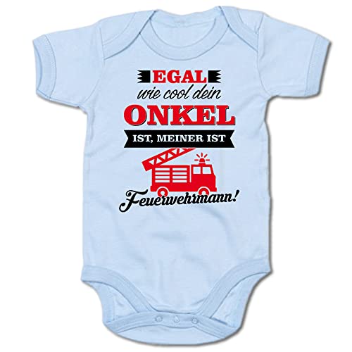 G-graphics Baby Body Egal wie cool dein Onkel ist, meiner ist Feuerwehrmann 250.0868 (0-3 Monate, blau) von G-graphics