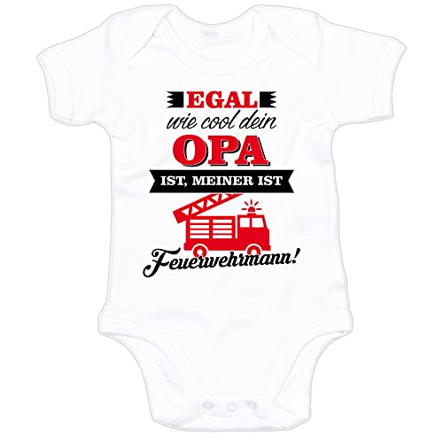 G-graphics Baby Body Egal wie cool dein Opa ist, meiner Ist Feuerwehrmann 250.0866 (0-3 Monate, weiß) von G-graphics