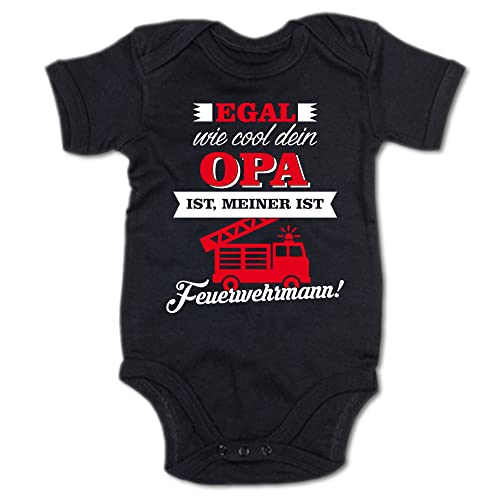 G-graphics Baby Body Egal wie cool dein Opa ist, meiner Ist Feuerwehrmann 250.0866 (3-6 Monate, schwarz) von G-graphics