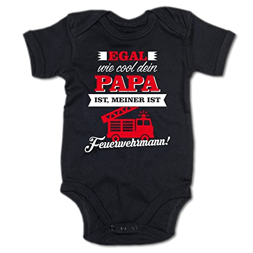 G-graphics Baby Body Egal wie cool dein Papa ist, meiner ist Feuerwehrmann 250.0867 (3-6 Monate, schwarz) von G-graphics