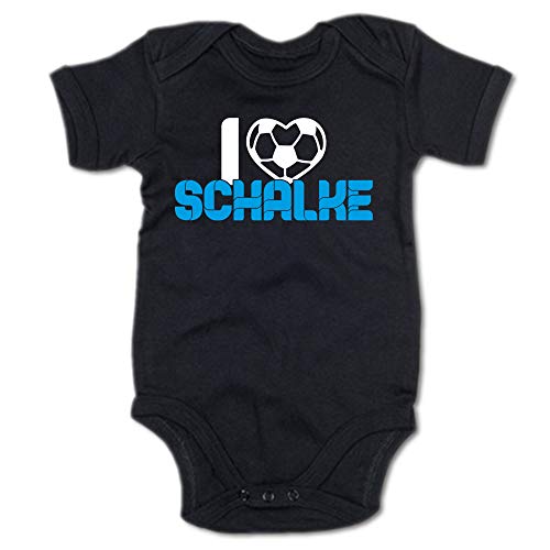 G-graphics Baby Body I Love Schalke 250.0659 (0-3 Monate, schwarz) von G-graphics