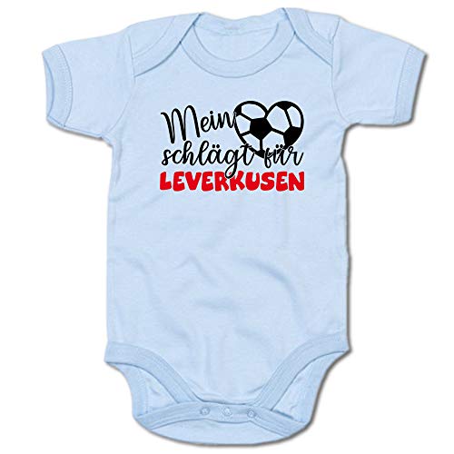 G-graphics Baby-Body Mein Herz schlägt für Leverkusen 250.0690 (3-6 Monate, blau) von G-graphics