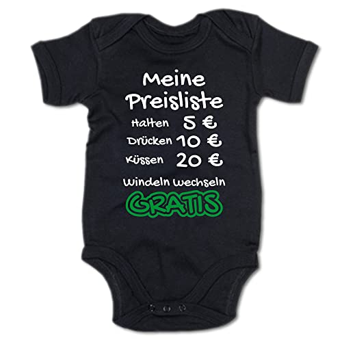 G-graphics Baby Body Meine Preisliste - halten, drücken, küssen, Windeln wechseln 250.0876 (3-6 Monate, schwarz) von G-graphics