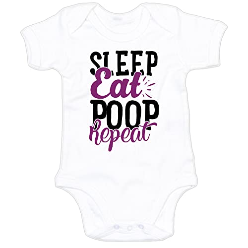 G-graphics Baby Body Sleep Eat Poop Repeat 250.0844 (0-3 Monate, weiß) von G-graphics