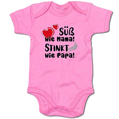 G-graphics Baby Body Süß wie Mama! Stinkt wie Papa! 250.0736 (0-3 Monate, pink) von G-graphics