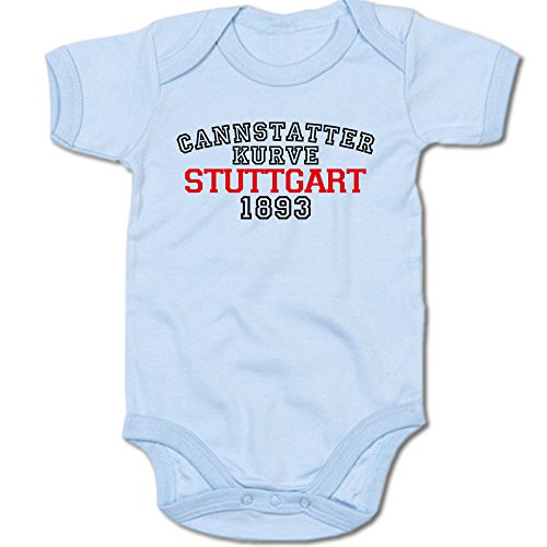 G-graphics Cannstatter Kurve Stuttgart 1893 Baby Body Suit Strampler 250.0274 (3-6 Monate, blau) von G-graphics