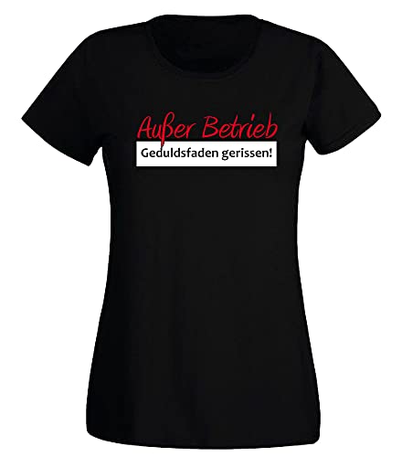 G-graphics Damen T-Shirt Außer Betrieb - Geduldsfaden gerissen 160.0795 (L, schwarz) von G-graphics