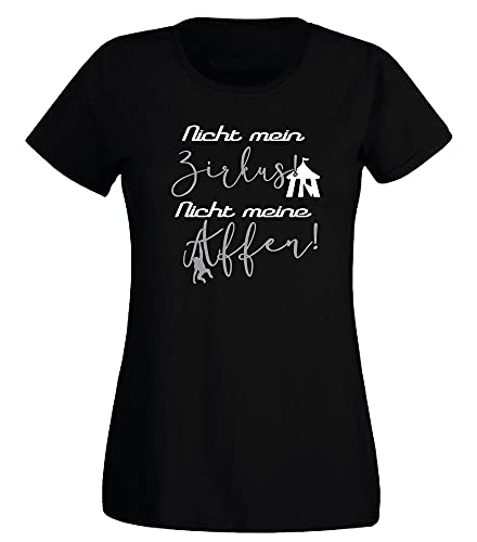 G-graphics Damen T-Shirt Nicht Mein Zirkus! Nicht Meine Affen! 160.0800 (M, schwarz) von G-graphics