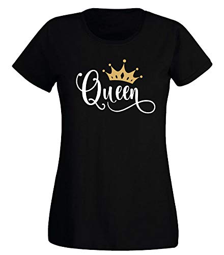 G-graphics Damen T-Shirt Queen 160.0040 (L, schwarz) von G-graphics