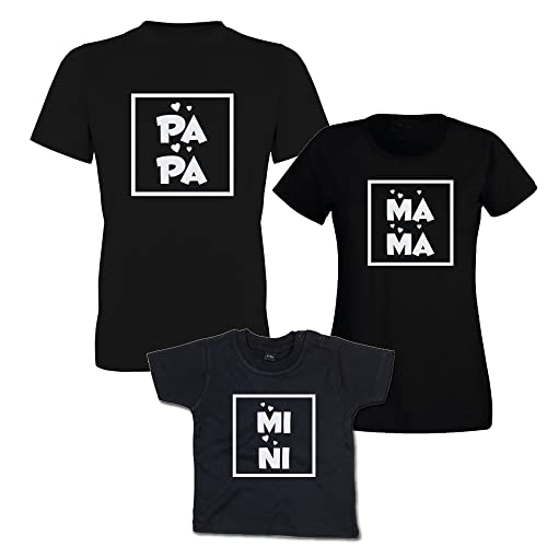 G-graphics Familien T-Shirt Set Papa, Mama & Mini 293.0231 (Vater L/Mutter M/Kind 18-24 Monate) von G-graphics