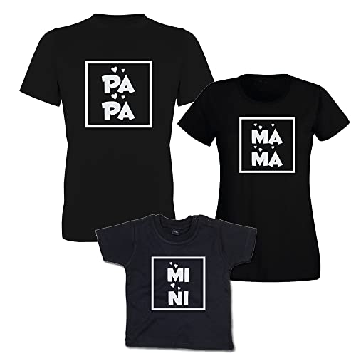 G-graphics Familien T-Shirt Set Papa, Mama & Mini 293.0231 (Vater L/Mutter XL/Kind 3-6 Monate) von G-graphics