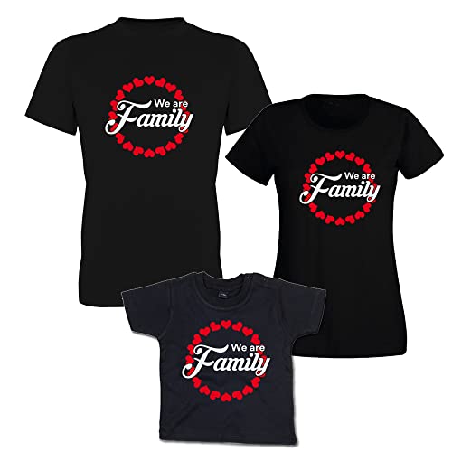 G-graphics Familien T-Shirt Set We Are Family 293.0149 (Vater M/Mutter S/Kind 12-18 Monate) von G-graphics