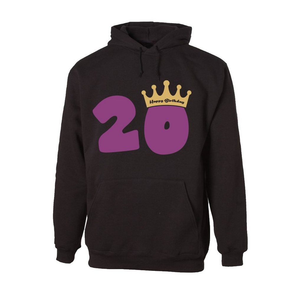 G-graphics Hoodie 20 – Happy Birthday – mit Krone mit trendigem Frontprint, Aufdruck auf der Vorderseite, Spruch/Sprüche/Print/Motiv, zum 20ten Geburtstag von G-graphics