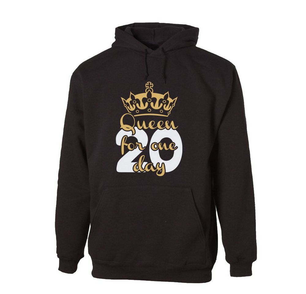 G-graphics Hoodie 20 – Queen for one day mit trendigem Frontprint, Aufdruck auf der Vorderseite, Spruch/Sprüche/Print/Motiv, zum 20ten Geburtstag von G-graphics