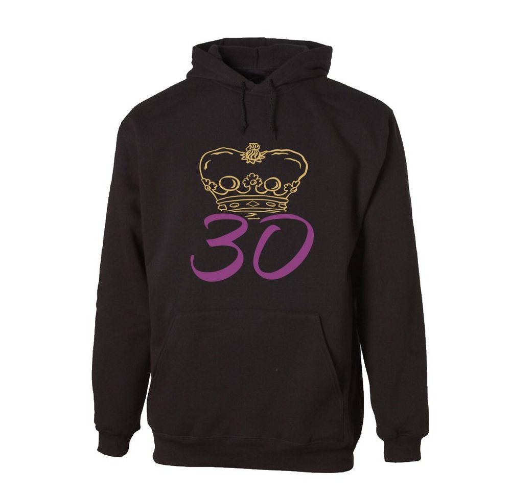 G-graphics Hoodie 30 mit Krone Aufdruck auf der Vorderseite, Print/Motiv, zum 30ten Geburtstag von G-graphics