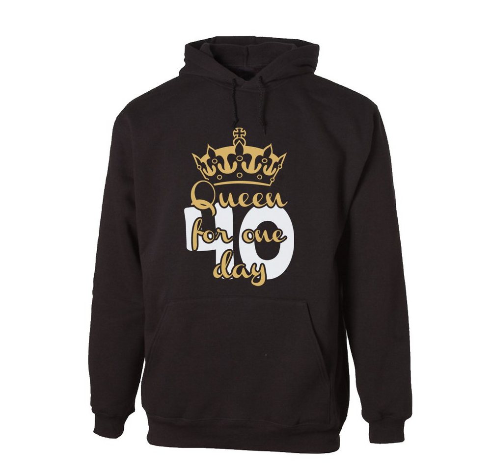 G-graphics Hoodie 40 – Queen for one day mit trendigem Frontprint, Aufdruck auf der Vorderseite, Spruch/Sprüche/Print/Motiv, zum 40ten Geburtstag von G-graphics