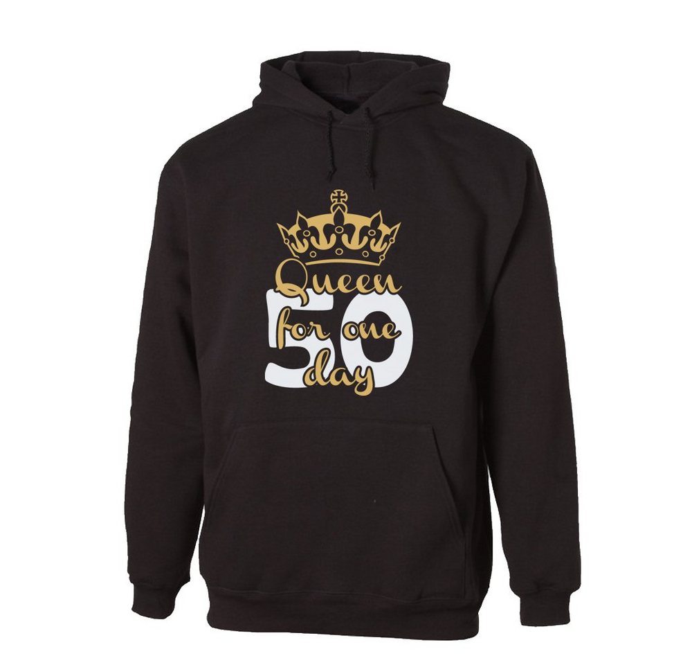 G-graphics Hoodie 50 – Queen for one day mit trendigem Frontprint, Aufdruck auf der Vorderseite, Spruch/Sprüche/Print/Motiv, zum 50ten Geburtstag von G-graphics