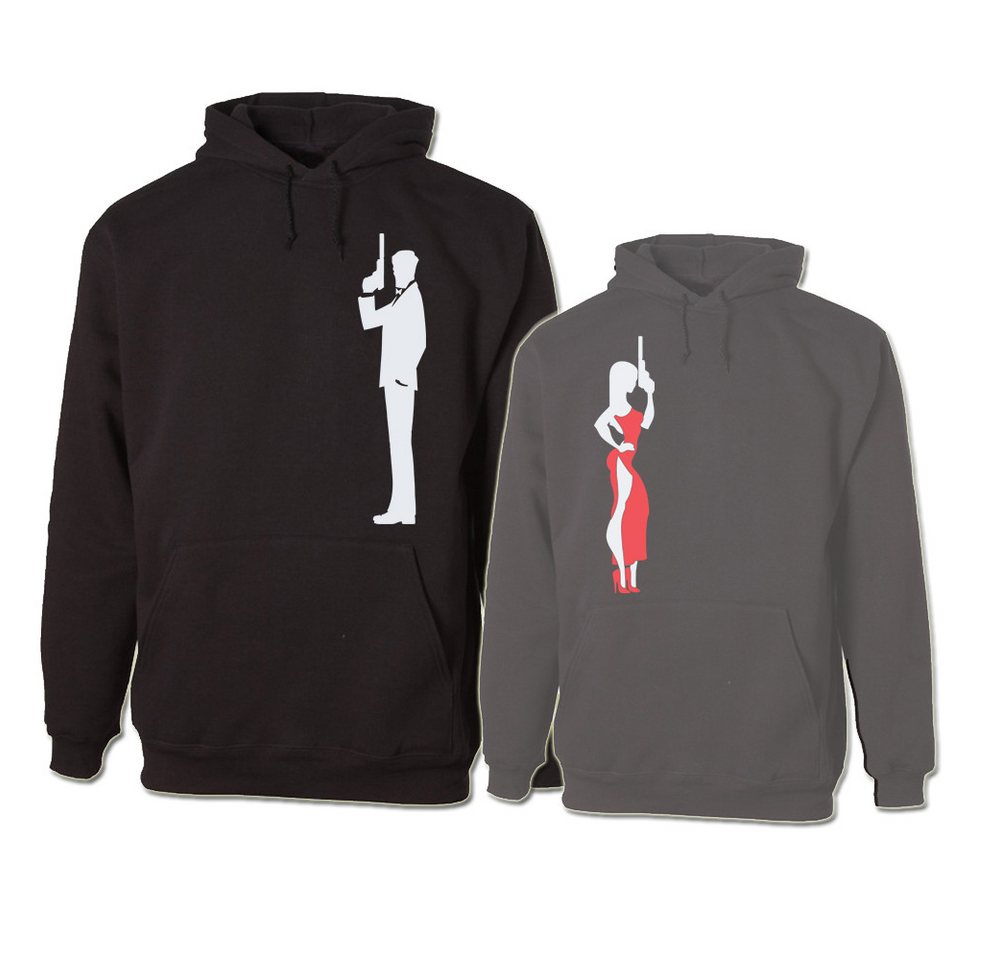 G-graphics Hoodie Agent & Agentin Paar- / Partner-Set zum selbst zusammenstellen, Aufdruck auf der Vorder- oder Rückseiteseite wählbar, Spruch/Sprüche/Print/Motiv, für Sie & Ihn von G-graphics