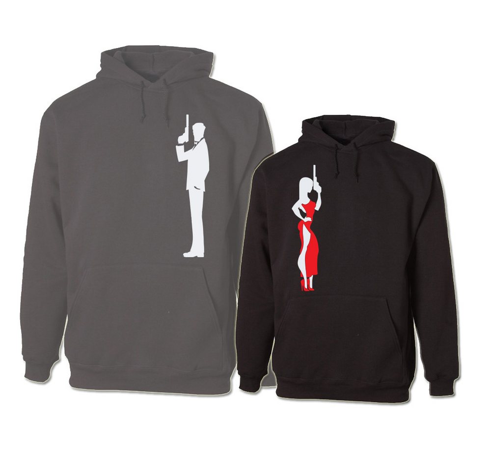 G-graphics Hoodie Agent & Agentin (Partner- / Paar-Set, Einzelteile zum selbst zusammenstellen) Aufdruck auf der Vorder- oder Rückseiteseite wählbar von G-graphics