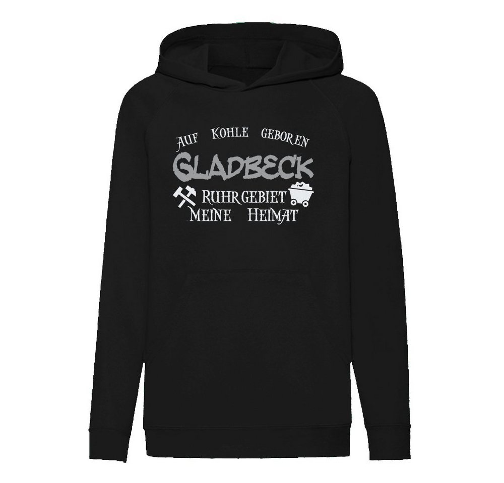 G-graphics Hoodie Auf Kohle geboren – GLADBECK – Ruhrgebiet, meine Heimat Kinder Hoodie / Kapuzenpullover mit coolem Ruhrgebiets-Motiv / Print von G-graphics