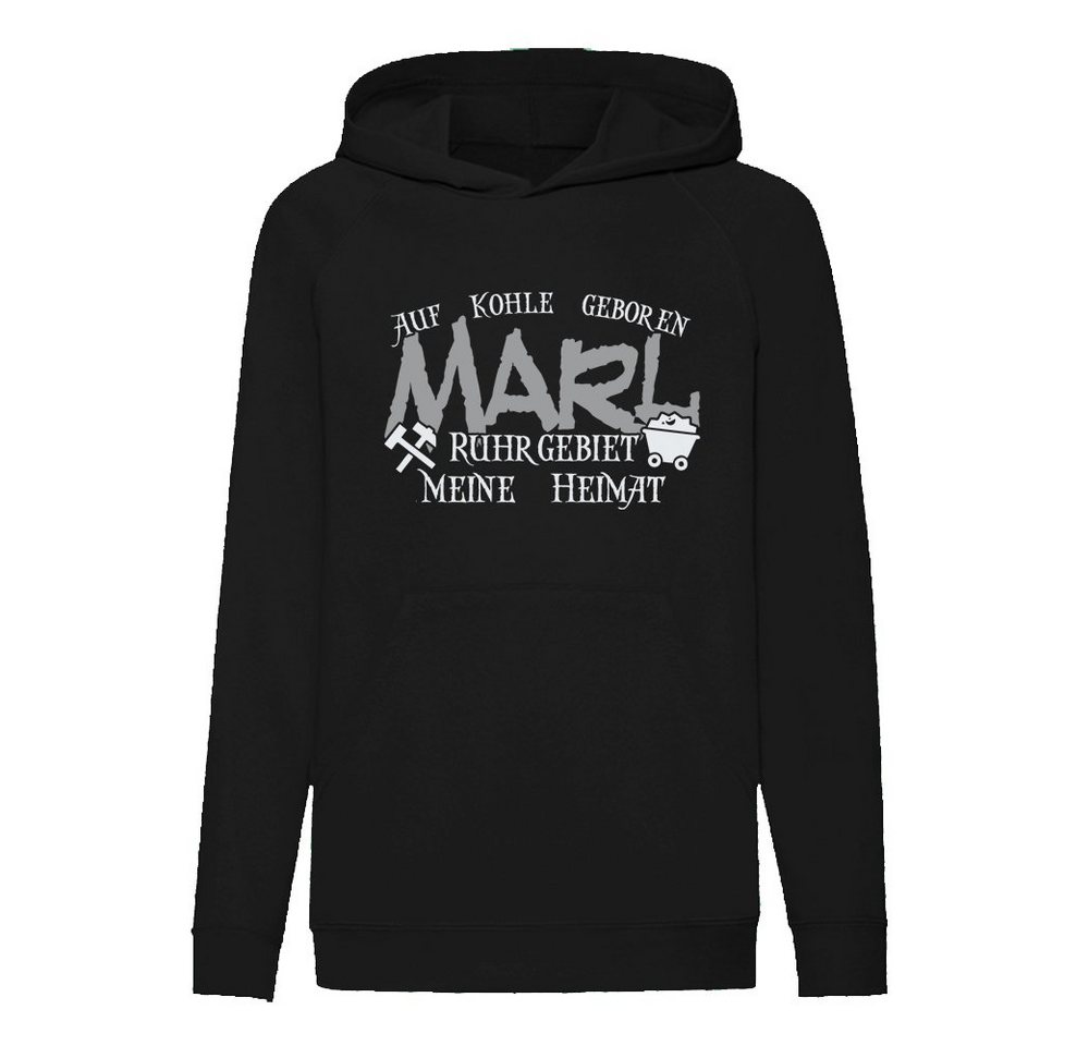 G-graphics Hoodie Auf Kohle geboren – MARL – Ruhrgebiet, meine Heimat Kinder Hoodie / Kapuzenpullover, Mit Spruch / Sprüche / Print / Motiv von G-graphics