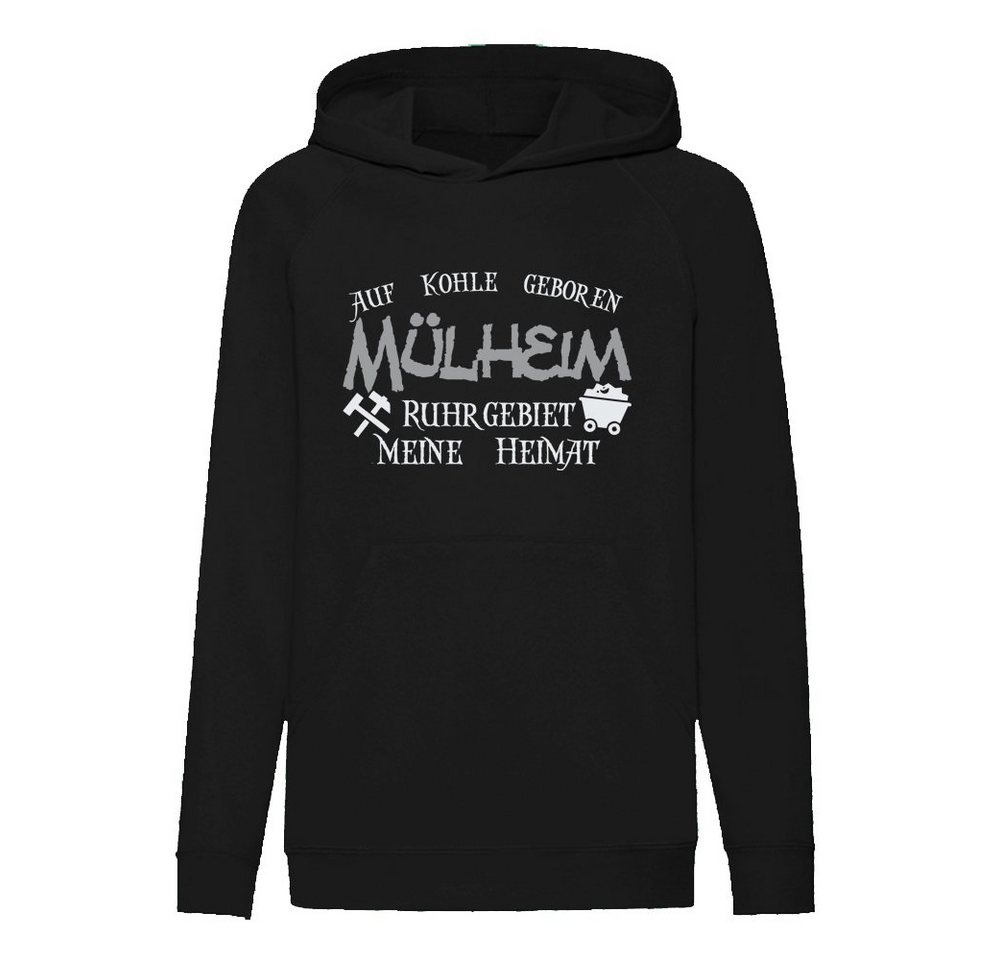 G-graphics Hoodie Auf Kohle geboren – MÜLHEIM – Ruhrgebiet, meine Heimat Kinder Hoodie / Kapuzenpullover, Mit Spruch / Sprüche / Print / Motiv von G-graphics