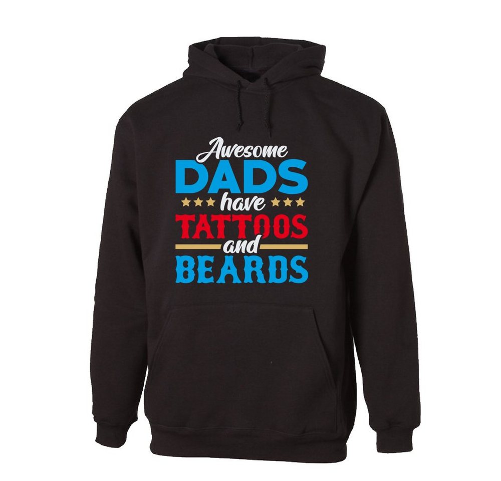 G-graphics Hoodie Awesome Dads have Tattoos and Beards mit trendigem Frontprint, Aufdruck auf der Vorderseite, Spruch/Sprüche/Print/Motiv, für jung & alt von G-graphics