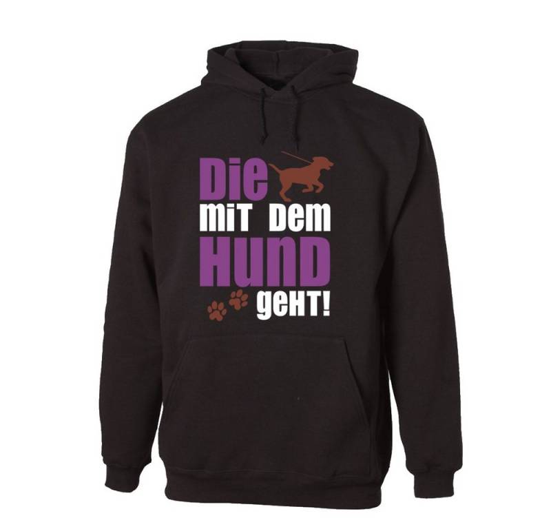 G-graphics Hoodie Die mit dem Hund geht mit trendigem Frontprint mit Spruch für Hundeliebhaber von G-graphics