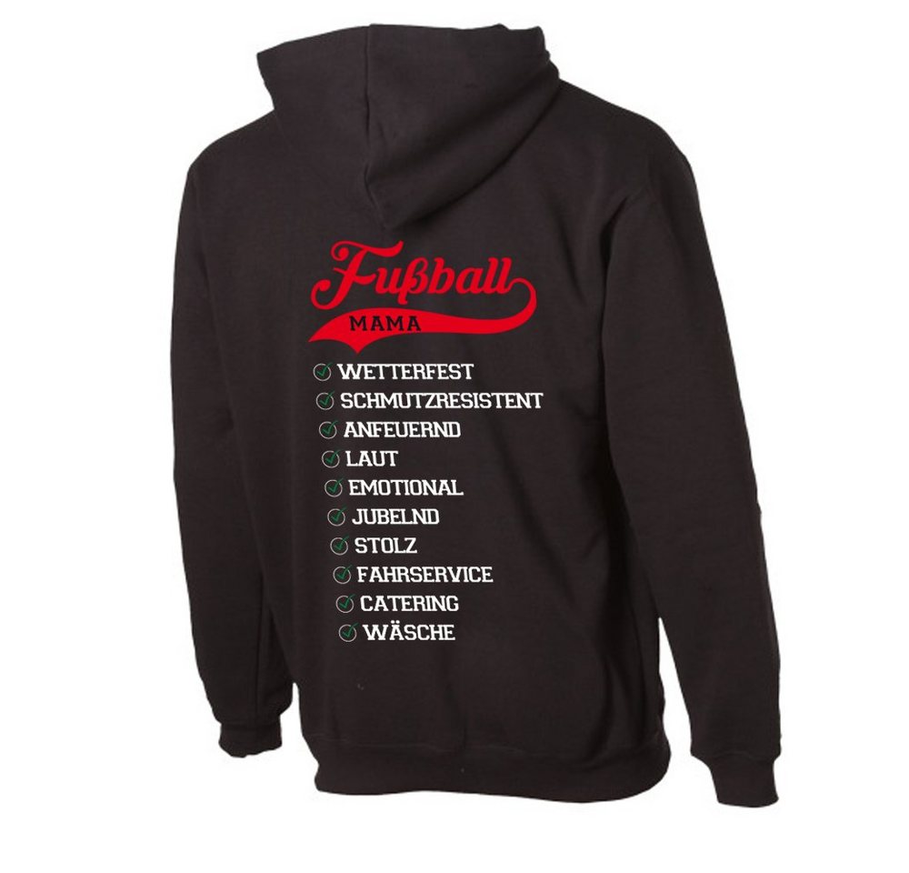 G-graphics Hoodie Eigenschaften einer Fussball-Mama mit trendigem Backdruck, Aufdruck auf dem Rücken, Spruch/Sprüche/Print/Motiv, für jung & alt von G-graphics