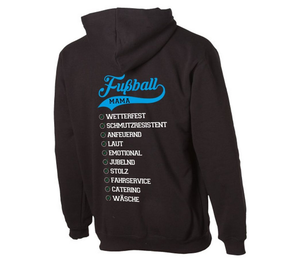 G-graphics Hoodie Eigenschaften einer Fussball-Mama mit trendigem Backdruck, Aufdruck auf dem Rücken, Spruch/Sprüche/Print/Motiv, für jung & alt von G-graphics