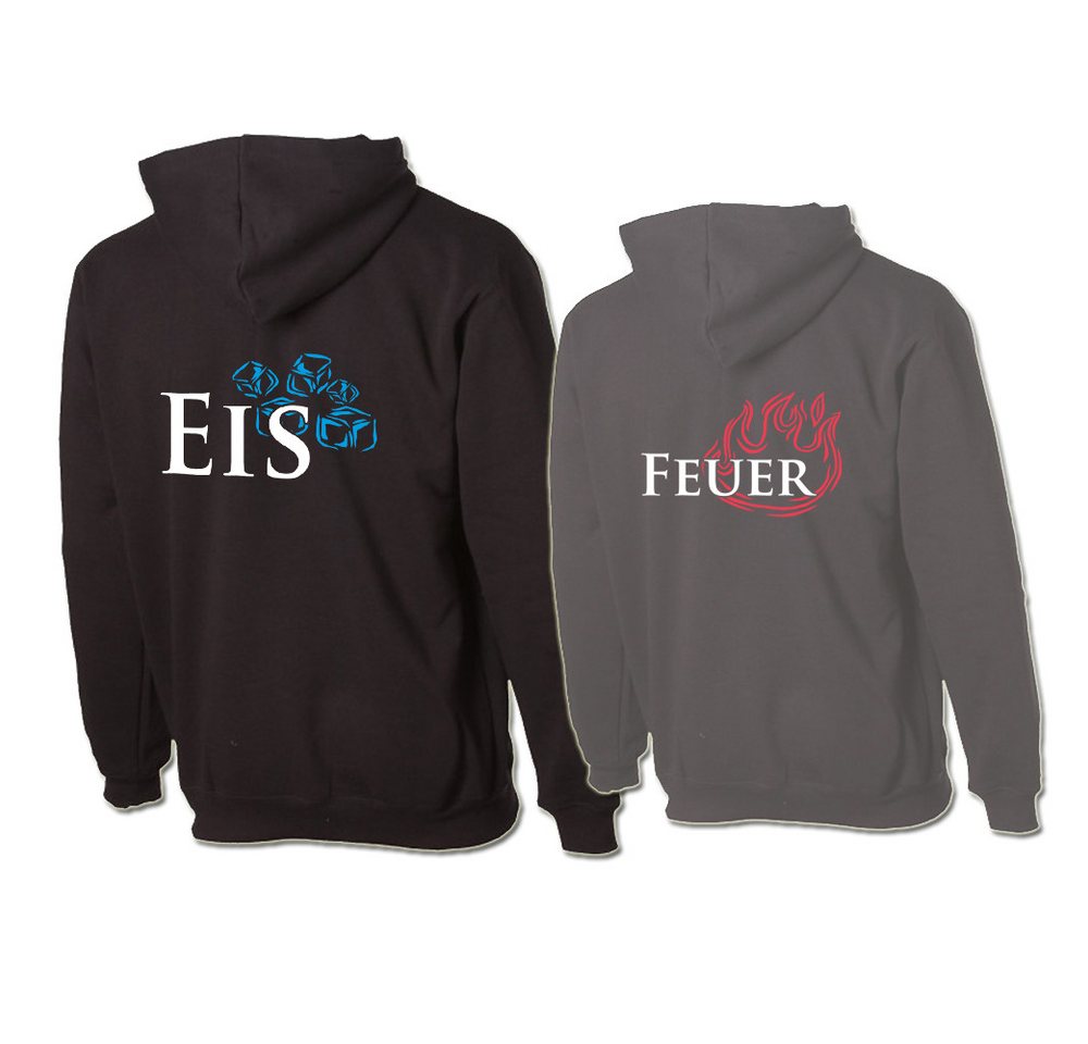 G-graphics Hoodie Eis & Feuer Paar- / Partner-Set zum selbst zusammenstellen, Aufdruck auf der Vorder- oder Rückseiteseite wählbar, Spruch/Sprüche/Print/Motiv, für Sie & Ihn von G-graphics