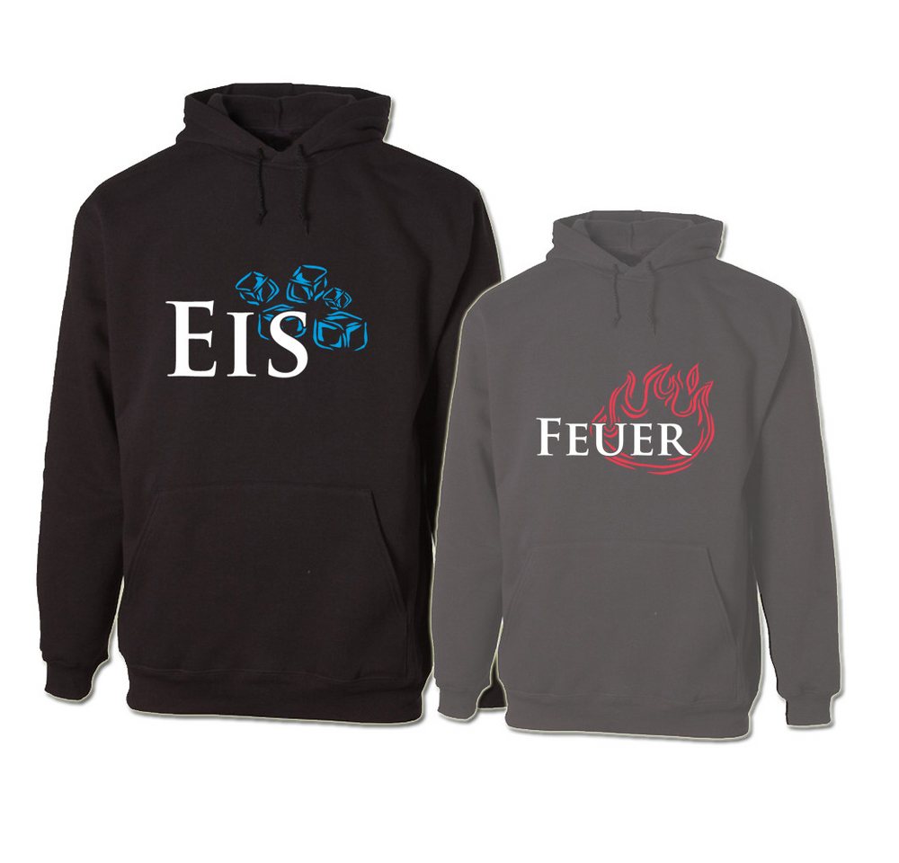 G-graphics Hoodie Eis & Feuer Paar- / Partner-Set zum selbst zusammenstellen, Aufdruck auf der Vorder- oder Rückseiteseite wählbar, Spruch/Sprüche/Print/Motiv, für Sie & Ihn von G-graphics