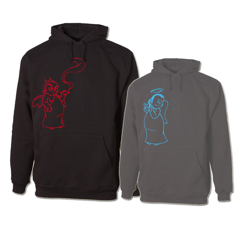 G-graphics Hoodie Engel & Teufel Paar- / Partner-Set zum selbst zusammenstellen, Aufdruck auf der Vorder- oder Rückseiteseite wählbar, Spruch/Sprüche/Print/Motiv, für Sie & Ihn von G-graphics