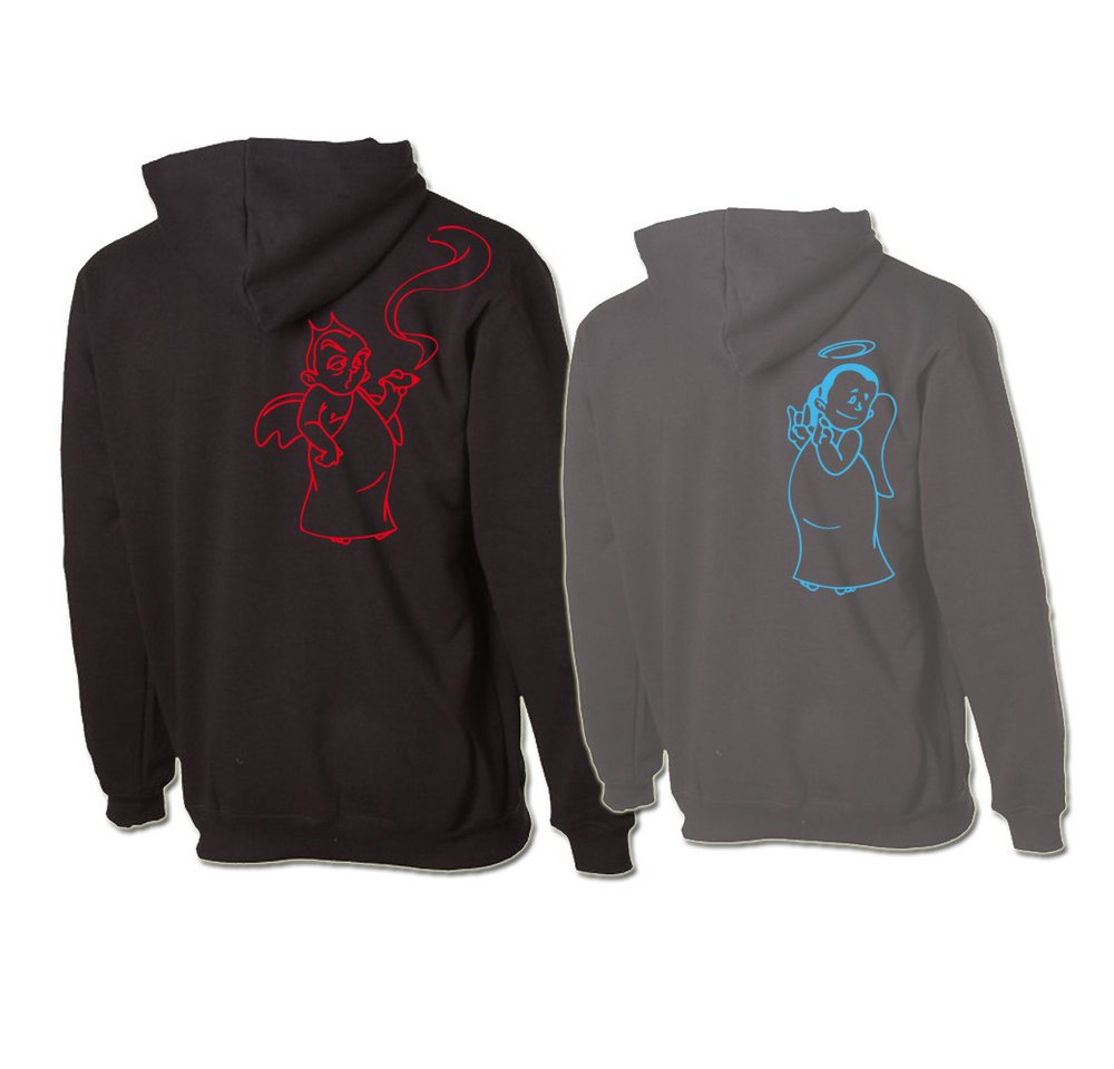 G-graphics Hoodie Engel & Teufel Paar- / Partner-Set zum selbst zusammenstellen, Aufdruck auf der Vorder- oder Rückseiteseite wählbar, Spruch/Sprüche/Print/Motiv, für Sie & Ihn von G-graphics