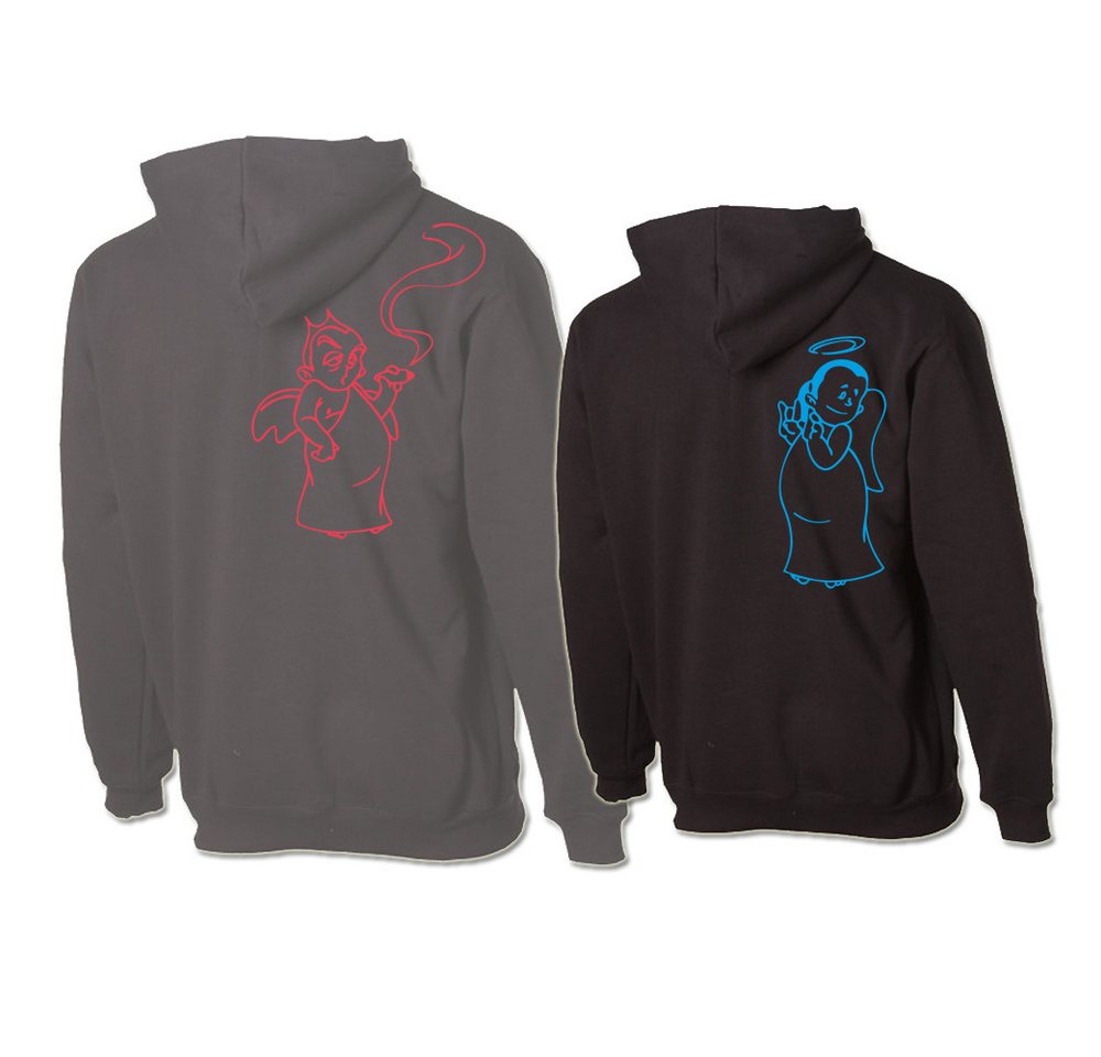 G-graphics Hoodie Engel & Teufel (Partner- / Paar-Set, Einzelteile zum selbst zusammenstellen) Aufdruck auf der Vorder- oder Rückseiteseite wählbar von G-graphics