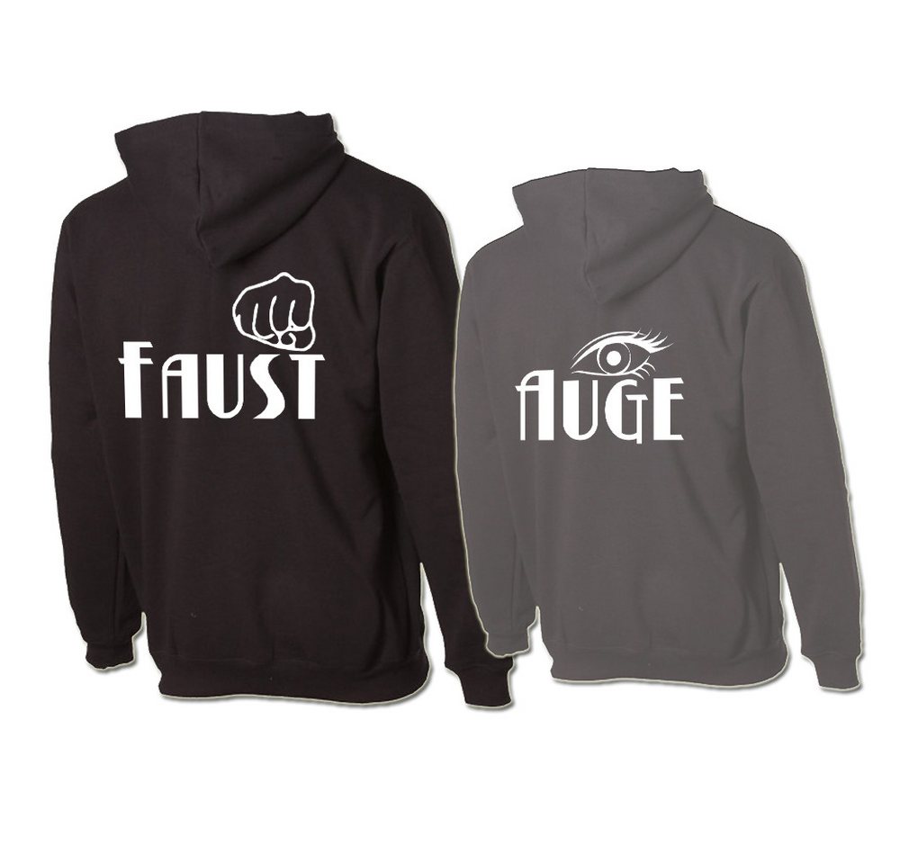 G-graphics Hoodie Faust & Auge (Partner- / Paar-Set, Einzelteile zum selbst zusammenstellen) Aufdruck auf der Vorder- oder Rückseiteseite wählbar von G-graphics