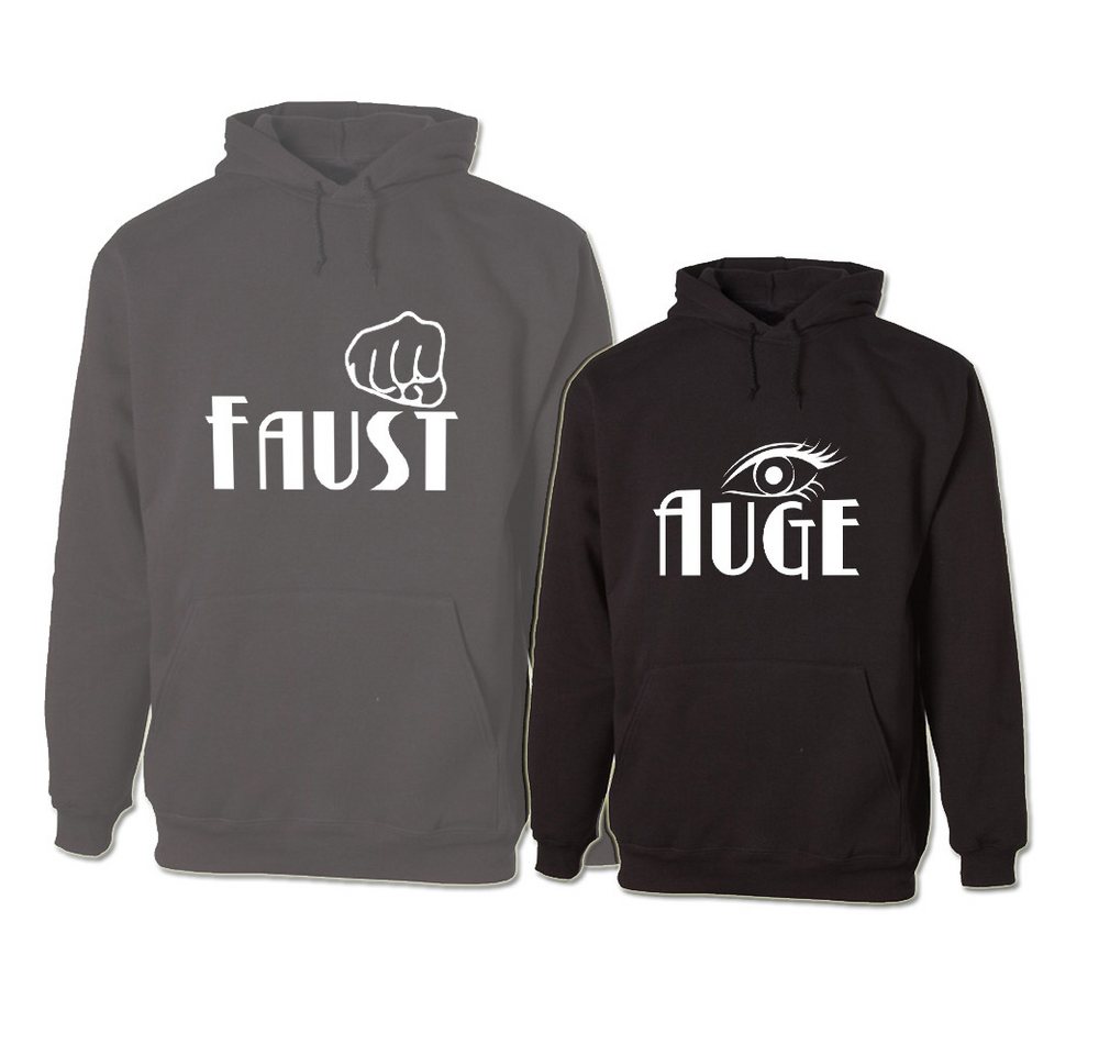G-graphics Hoodie Faust & Auge (Partner- / Paar-Set, Einzelteile zum selbst zusammenstellen) Aufdruck auf der Vorder- oder Rückseiteseite wählbar von G-graphics
