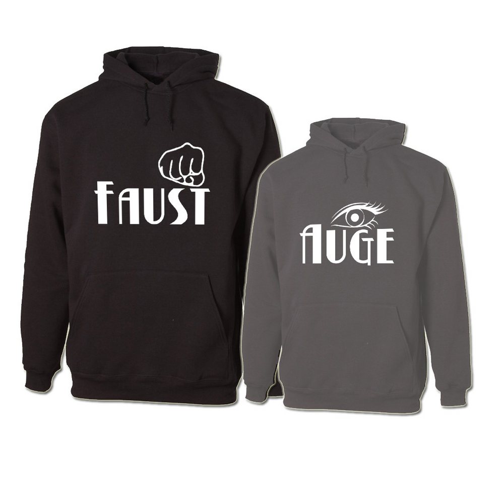 G-graphics Hoodie Faust & Auge (Partner- / Paar-Set, Einzelteile zum selbst zusammenstellen) Aufdruck auf der Vorder- oder Rückseiteseite wählbar von G-graphics