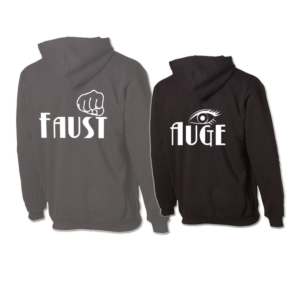 G-graphics Hoodie Faust & Auge (Partner- / Paar-Set, Einzelteile zum selbst zusammenstellen) Aufdruck auf der Vorder- oder Rückseiteseite wählbar von G-graphics