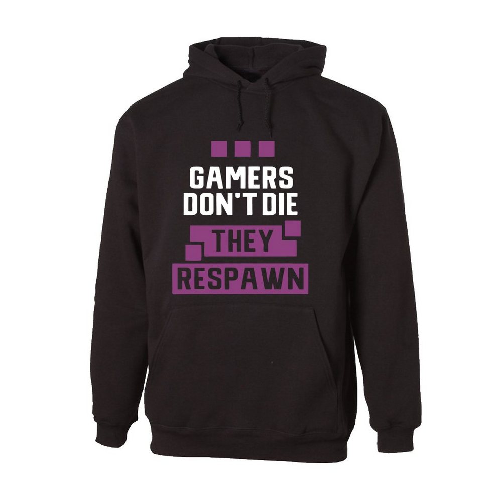 G-graphics Hoodie Gamers don´t die – they respawn mit trendigem Frontprint, Aufdruck auf der Vorderseite, Spruch/Sprüche/Print/Motiv von G-graphics