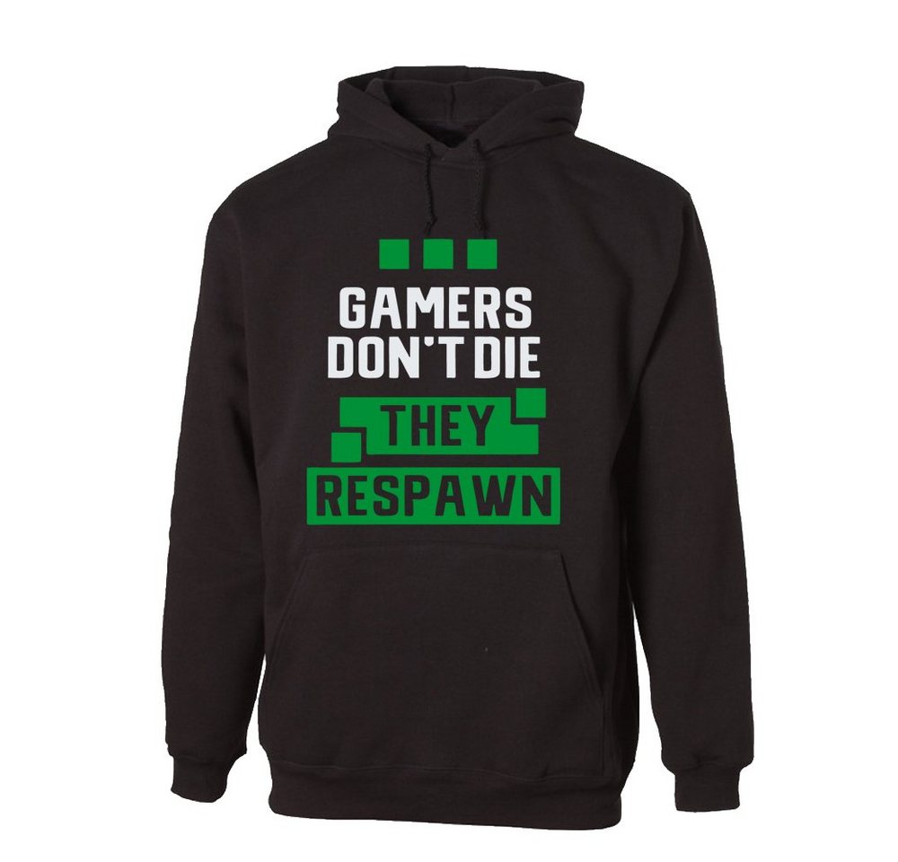 G-graphics Hoodie Gamers don´t die – they respawn mit trendigem Frontprint, Aufdruck auf der Vorderseite, Spruch/Sprüche/Print/Motiv von G-graphics