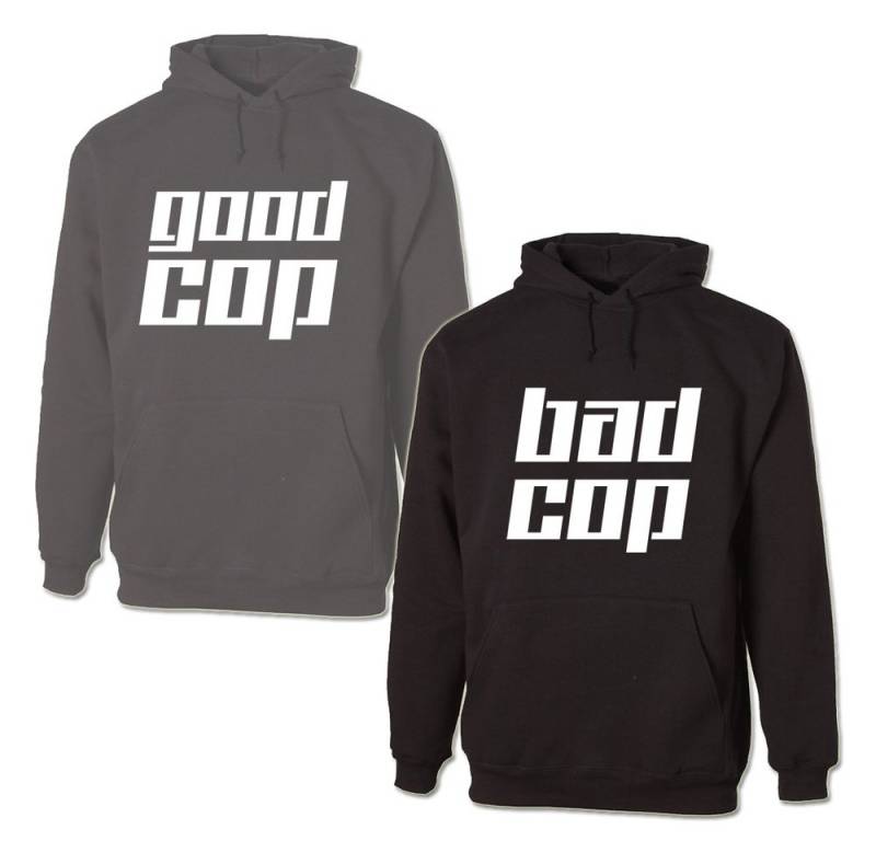 G-graphics Hoodie Good Cop & Bad Cop (Partner- / Paar-Set, Einzelteile zum selbst zusammenstellen) Aufdruck auf der Vorderseite von G-graphics